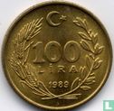 Turkije 100 lira 1989 (type 1 - Istanboel) - Afbeelding 1