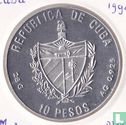 Cuba 10 pesos 1990 (PROOF) "1992 Summer Olympics in Barcelona - High jumping" - Image 2