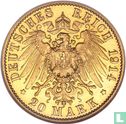 Prussia 20 mark 1914 - Image 1