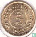 Guyana 5 cents 1989 - Image 1