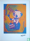 Panda drummer, 1983, oranje/rose - Image 1