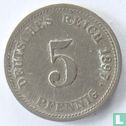 Empire allemand 5 pfennig 1897 (D) - Image 1