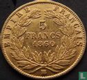 Frankrijk 5 francs 1860 (BB) - Afbeelding 1