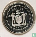 Belize 25 cents 1974 (BE - argent) "Blue-crowned motmot" - Image 1