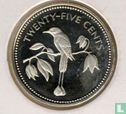 Belize 25 cents 1974 (PROOF - zilver) "Blue-crowned motmot" - Afbeelding 2