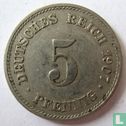 Duitse Rijk 5 pfennig 1907 (E) - Afbeelding 1