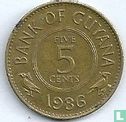 Guyana 5 cents 1986 - Image 1