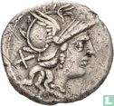 Romeinse Republiek. AR Denarius C. Valerius Flaccus, Rome 140 v.C. - Afbeelding 1