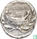 Romeinse Republiek. Q. Lutatius Cerco, AR Denarius Rome 109-108 v.C. - Afbeelding 1