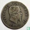 Italië 1 lira 1863 (M - zonder gekroonde wapenschild) - Afbeelding 1