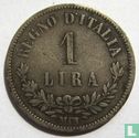 Italie 1 lire 1863 (M - sans écusson couronné) - Image 2