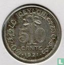 Ceylon 50 cents 1921 - Afbeelding 1