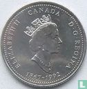 Canada 25 cents 1992 "125th anniversary of the Canadian Confederation - British Columbia" - Afbeelding 1
