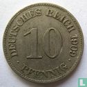 Empire allemand 10 pfennig 1909 (E) - Image 1