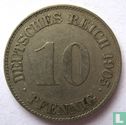 Duitse Rijk 10 pfennig 1905 (J) - Afbeelding 1