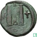 Byzantijnse Rijk  AE Follis  (40 nummi, Justin I, Con)  518-527 CE - Afbeelding 1