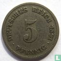 Duitse Rijk 5 pfennig 1891 (F) - Afbeelding 1