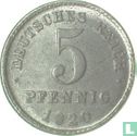 Duitse Rijk 5 pfennig 1920 (F) - Afbeelding 1