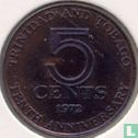 Trinidad en Tobago 5 cents 1972 (met FM) "10th anniversary of Independence" - Afbeelding 1