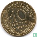 Frankrijk 10 centimes 1981 - Afbeelding 1