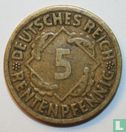 Empire allemand 5 rentenpfennig 1924 (F) - Image 2