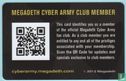 Megadeth Pass, Cyber Army Membership Pass, 2013 - Image 2