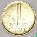 Nederland 1 cent 1967 verguld - Afbeelding 1