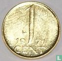 Nederland 1 cent 1971 verguld - Afbeelding 1