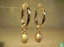 Ohrringe Creolen mit echten Perlen - Bild 1