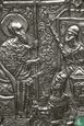 Icoon, verzilverd tafereel in relief - eerste helft 20e eeuw. - Image 3