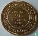 Tunesië 20 francs 1901 (AH1319) - Afbeelding 1