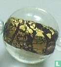 Glasperle "Kugel" mit Goldfolie schwarz - Image 1