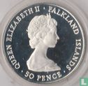 Falkland Islands 50 pence 1980 (PROOF) "80th Anniversary of Queen Mother" - Image 2
