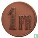 België Rekem (Reckheim) 1 franc gevangenisgeld 1920-1940 - Image 2