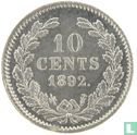 Nederland 10 cents 1892 - Afbeelding 1