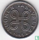 Finland 1 markka 1953 (Nickel plated iron) - Image 1