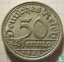 Duitse Rijk 50 pfennig 1922 (A) - Afbeelding 1