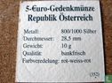 Oostenrijk 5 euro herdenkinsmunt - Afbeelding 3