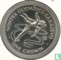Isle of Man 1 crown 1984 (PROOF - silver) "1984 Winter Olympics in Sarajevo - figure skating" - Image 2