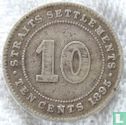 Straits Settlements 10 cents 1895 - Image 1