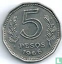 Argentinie 5 pesos 1966 - Afbeelding 1