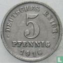 Duitse Rijk 5 pfennig 1916 (G) - Afbeelding 1