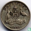 Australië 6 pence 1951 (Melbourne) - Afbeelding 1