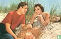 Jong stel - strand strohoed