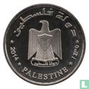 Palestine 10 Dinars 2014 (year 1435 - Silver Plated Nickel - Prooflike) - Afbeelding 2