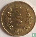 India 5 rupees 2011 (Hyderabad) - Image 1