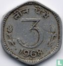 Inde 3 paise 1968 (Hyderabad - type 2) - Image 1
