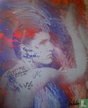 Peter Donkersloot - olieverf en monoprint Elvis Presley op canvasdoek - met handtekeningen van de bandleden van Elvis!!  - Afbeelding 3