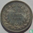 Nederland 25 cents 1897 - Afbeelding 1