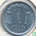 Chili 1 peso 1957 - Afbeelding 1